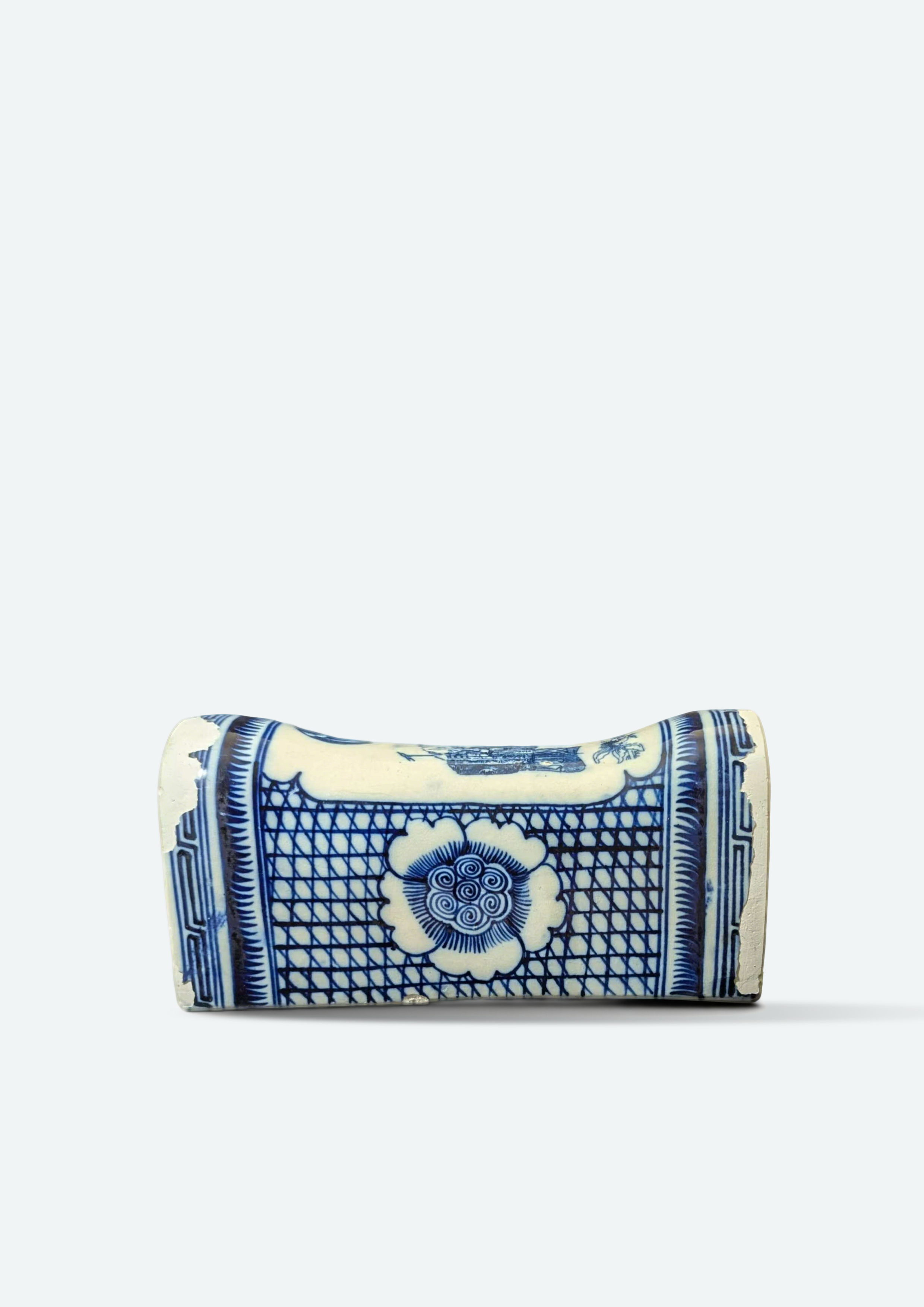 元  青花人物故事瓷枕